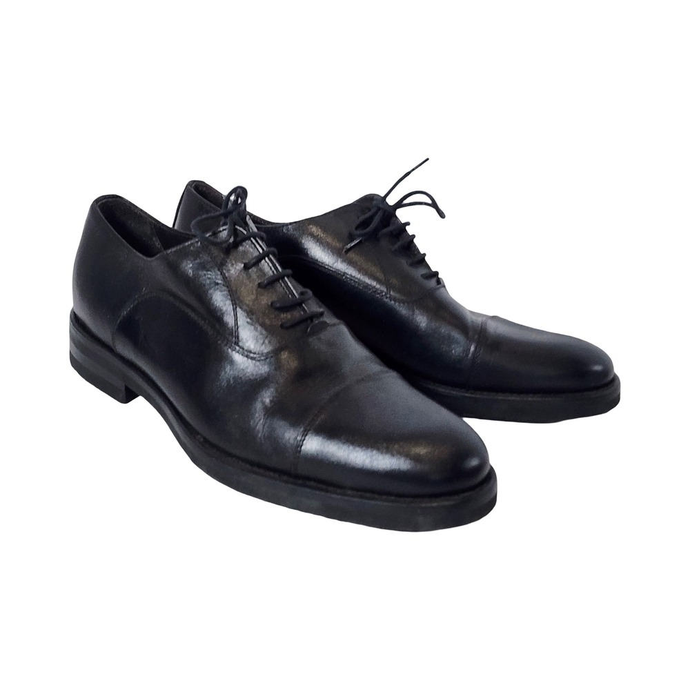 Martin Dingman Black Leather Cap Toe Oxford Dress Shoes Mens 9M Made in Italy